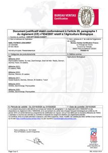 document certification bio causse marines
